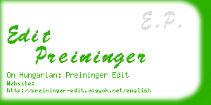 edit preininger business card